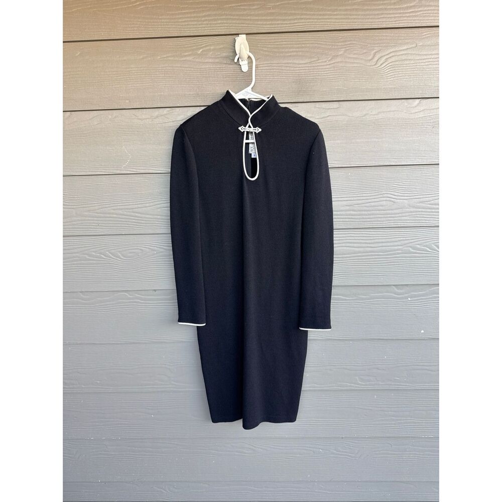 ST. JOHN EVENING BY MARIE GRAY WOMEN'S SIZE 6 BLACK & WHITE SANTANA KNIT DRESS